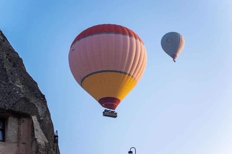 Hot-air balloons over Cappadocia at dawn